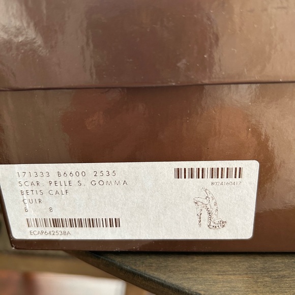 Authentic GUCCI Scar Pelle S Gomma Brown Slingbacks size 8 in original box - Picture 10 of 14